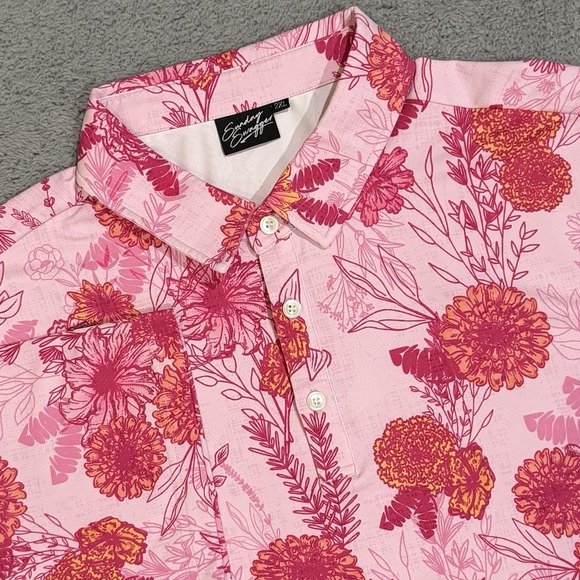 Sunday Swagger Other - Sunday Swagger Polo Shirt Men's 2XL Performance Golf Tropical Floral AOP Wicking